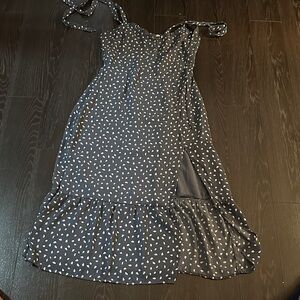 Abercrombie & Fitch Navy and White Asymmetrical Dress